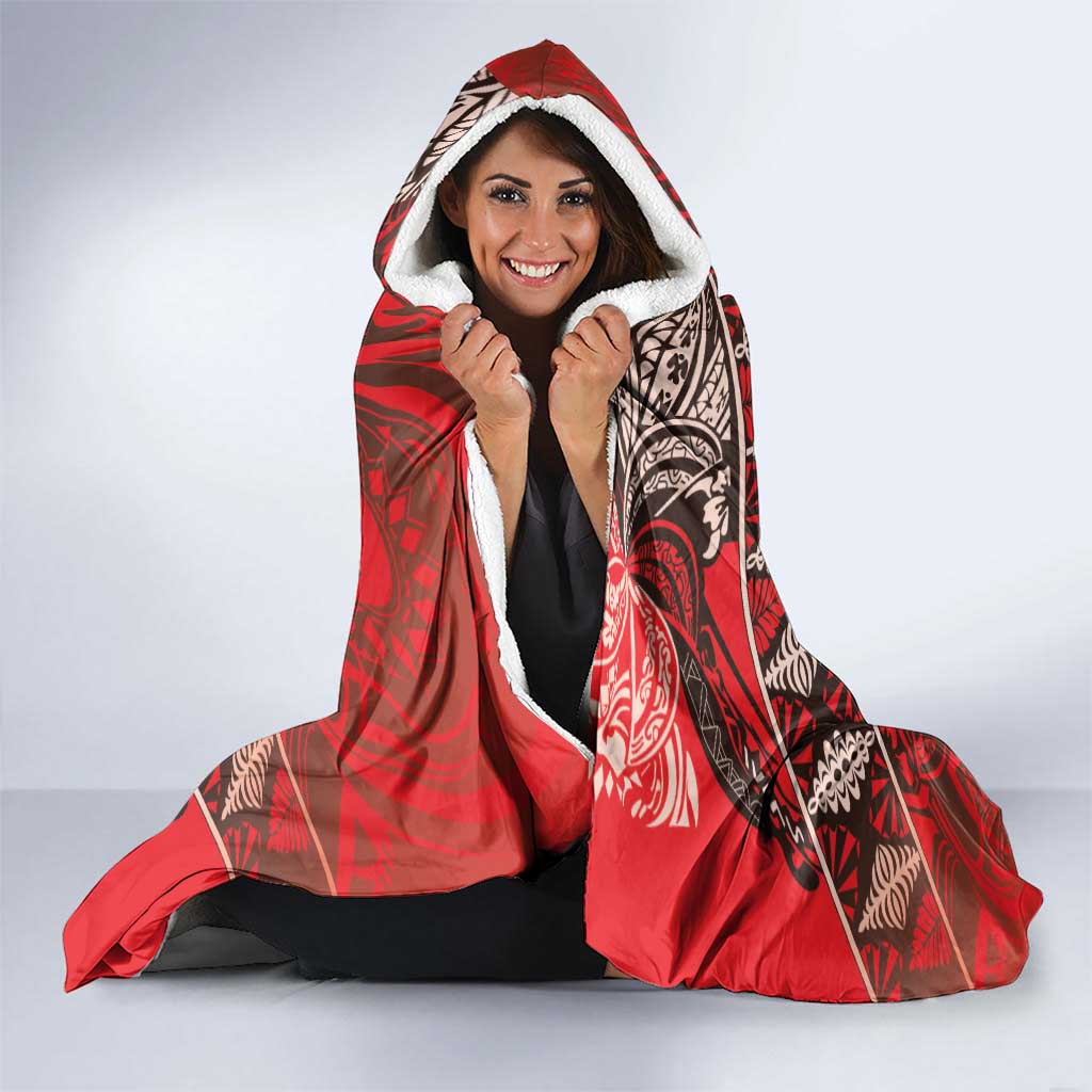 Vintage Ngatu Tribal Tonga Pattern Hooded Blanket - Polynesian Pride