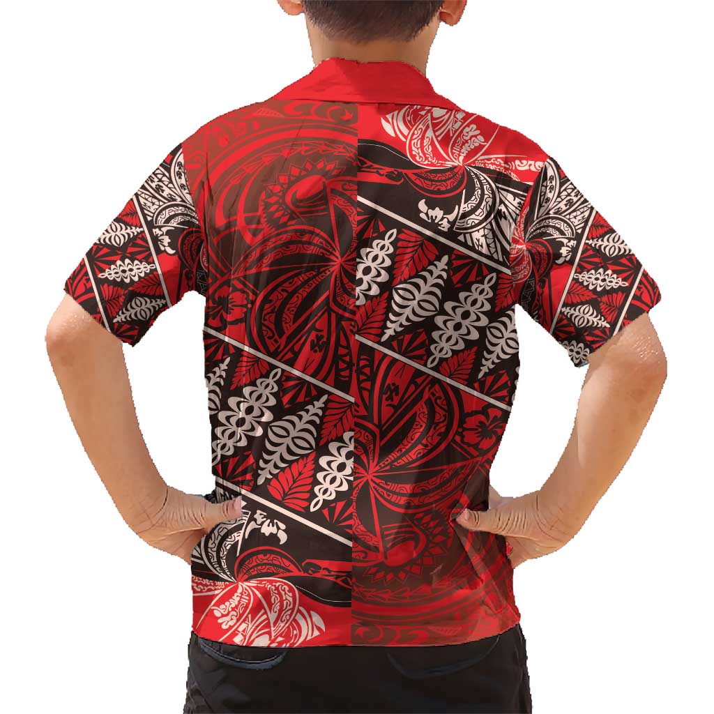 Vintage Ngatu Tribal Tonga Pattern Kid Hawaiian Shirt - Polynesian Pride