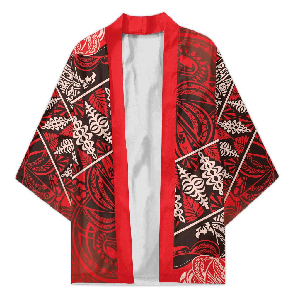 Vintage Ngatu Tribal Tonga Pattern Kimono - Polynesian Pride