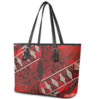 Vintage Ngatu Tribal Tonga Pattern Leather Tote Bag LT9 - Polynesian Pride