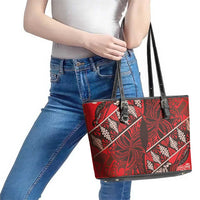 Vintage Ngatu Tribal Tonga Pattern Leather Tote Bag LT9 - Polynesian Pride