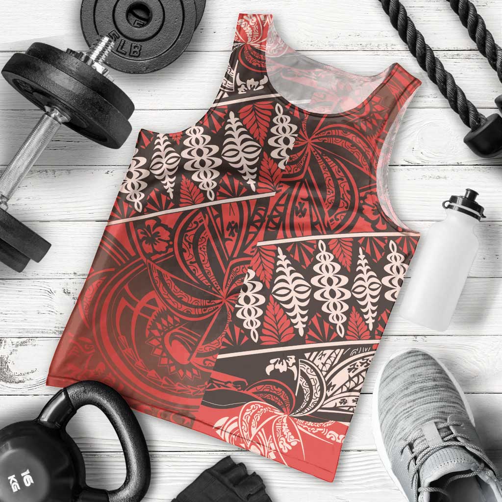 Vintage Ngatu Tribal Tonga Pattern Men Tank Top LT9 - Polynesian Pride