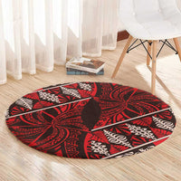 Vintage Ngatu Tribal Tonga Pattern Round Carpet - Polynesian Pride
