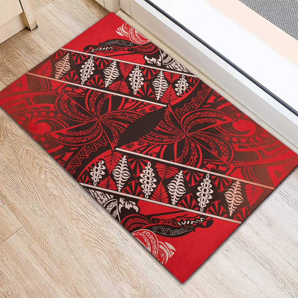 Vintage Ngatu Tribal Tonga Pattern Rubber Doormat LT9 - Polynesian Pride