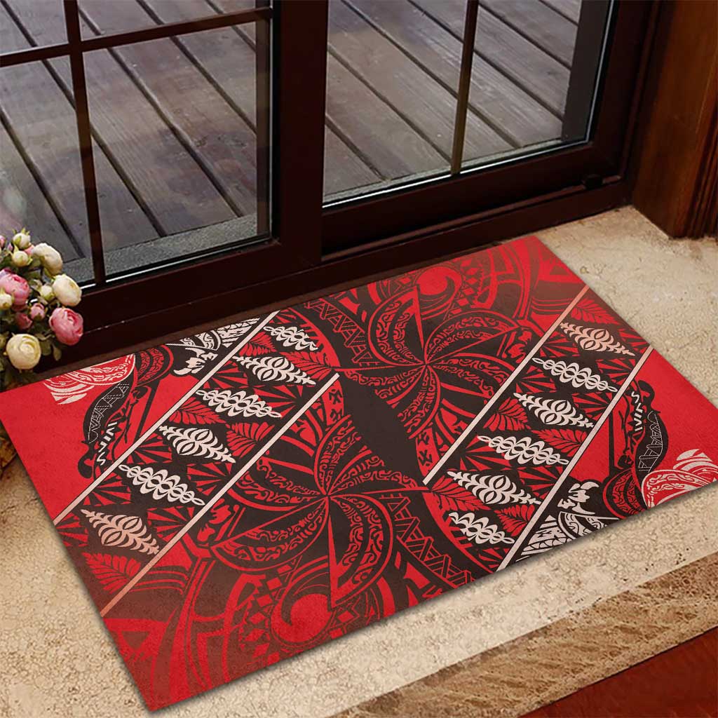 Vintage Ngatu Tribal Tonga Pattern Rubber Doormat LT9 - Polynesian Pride