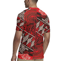 Vintage Ngatu Tribal Tonga Pattern Rugby Jersey LT9 - Polynesian Pride