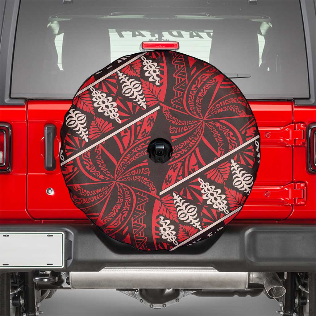 Vintage Ngatu Tribal Tonga Pattern Spare Tire Cover - Polynesian Pride