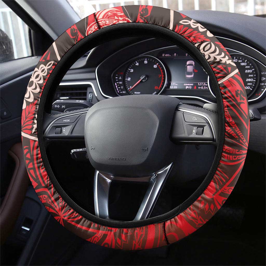 Vintage Ngatu Tribal Tonga Pattern Steering Wheel Cover LT9 - Polynesian Pride