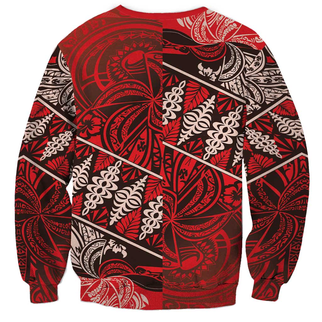 Vintage Ngatu Tribal Tonga Pattern Sweatshirt LT9 - Polynesian Pride
