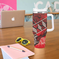 Vintage Ngatu Tribal Tonga Pattern Tumbler With Handle - Polynesian Pride