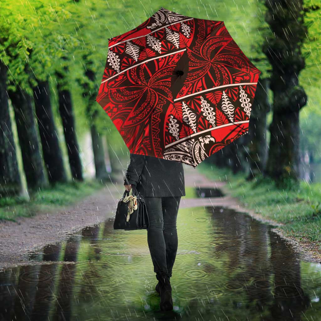 Vintage Ngatu Tribal Tonga Pattern Umbrella - Polynesian Pride