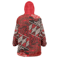 Vintage Ngatu Tribal Tonga Pattern Wearable Blanket Hoodie - Polynesian Pride