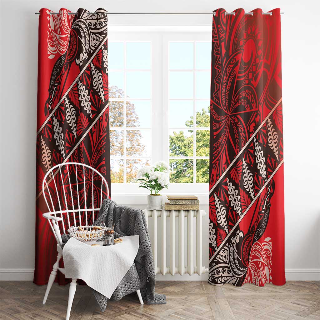 Vintage Ngatu Tribal Tonga Pattern Window Curtain LT9 - Polynesian Pride