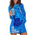 Strong Maui Hoodie Dress Good Living Hawaii with Shaka Sign Kakau Tribal Blue LT9 Blue - Polynesian Pride