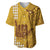 Strong Maui Baseball Jersey Good Living Hawaii with Shaka Sign Kakau Tribal Gold LT9 Gold - Polynesian Pride