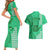 Strong Maui Couples Matching Short Sleeve Bodycon Dress and Hawaiian Shirt Good Living Hawaii with Shaka Sign Kakau Tribal Green LT9 - Polynesian Pride