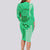 Strong Maui Long Sleeve Bodycon Dress Good Living Hawaii with Shaka Sign Kakau Tribal Green LT9 - Polynesian Pride