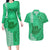 Personalised Strong Maui Couples Matching Long Sleeve Bodycon Dress and Hawaiian Shirt Good Living Hawaii with Shaka Sign Kakau Tribal Green LT9 Green - Polynesian Pride