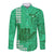 Personalised Strong Maui Long Sleeve Button Shirt Good Living Hawaii with Shaka Sign Kakau Tribal Green LT9 Unisex Green - Polynesian Pride