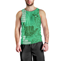 Personalised Strong Maui Men Tank Top Good Living Hawaii with Shaka Sign Kakau Tribal Green LT9 - Polynesian Pride
