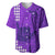 Strong Maui Baseball Jersey Good Living Hawaii with Shaka Sign Kakau Tribal Purple LT9 Purple - Polynesian Pride