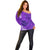 Strong Maui Off Shoulder Sweater Good Living Hawaii with Shaka Sign Kakau Tribal Purple LT9 - Polynesian Pride