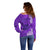 Strong Maui Off Shoulder Sweater Good Living Hawaii with Shaka Sign Kakau Tribal Purple LT9 - Polynesian Pride