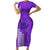 Strong Maui Short Sleeve Bodycon Dress Good Living Hawaii with Shaka Sign Kakau Tribal Purple LT9 Long Dress Purple - Polynesian Pride