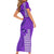 Strong Maui Short Sleeve Bodycon Dress Good Living Hawaii with Shaka Sign Kakau Tribal Purple LT9 - Polynesian Pride