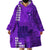 Strong Maui Wearable Blanket Hoodie Good Living Hawaii with Shaka Sign Kakau Tribal Purple LT9 - Polynesian Pride