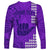 Personalised Strong Maui Long Sleeve Shirt Good Living Hawaii with Shaka Sign Kakau Tribal Purple LT9 - Polynesian Pride