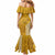 Maui Island Mermaid Dress Kakau Tribal Mixed Polynesian Pattern Gold LT9 - Polynesian Pride