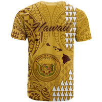 Maui Island T Shirt Kakau Tribal Mixed Polynesian Pattern Gold LT9 - Polynesian Pride