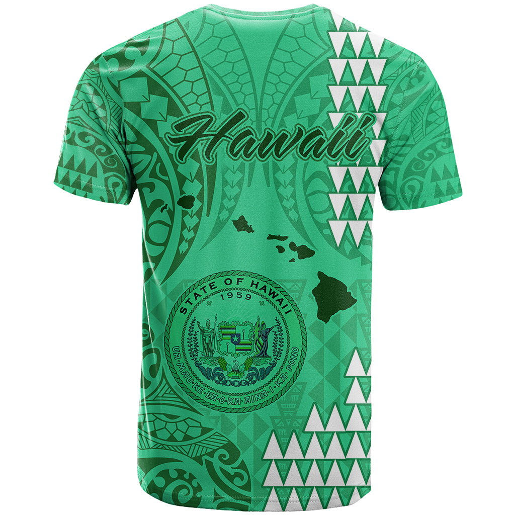 Maui Island T Shirt Kakau Tribal Mixed Polynesian Pattern Green LT9 - Polynesian Pride