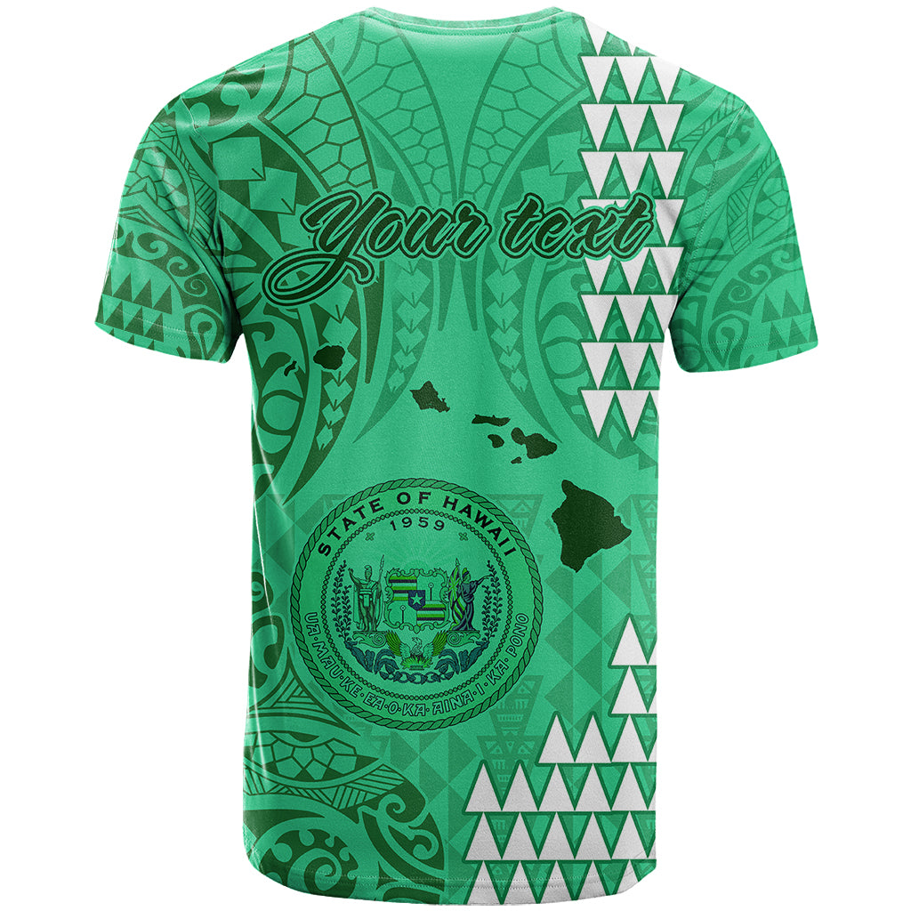 Personalised Maui Island T Shirt Kakau Tribal Mixed Polynesian Pattern Green LT9 - Polynesian Pride