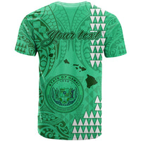 Personalised Maui Island T Shirt Kakau Tribal Mixed Polynesian Pattern Green LT9 - Polynesian Pride