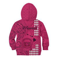 Maui Island Kid Hoodie Kakau Tribal Mixed Polynesian Pattern Pink LT9 - Polynesian Pride