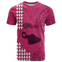 Personalised Maui Island T Shirt Kakau Tribal Mixed Polynesian Pattern Pink LT9 Pink - Polynesian Pride