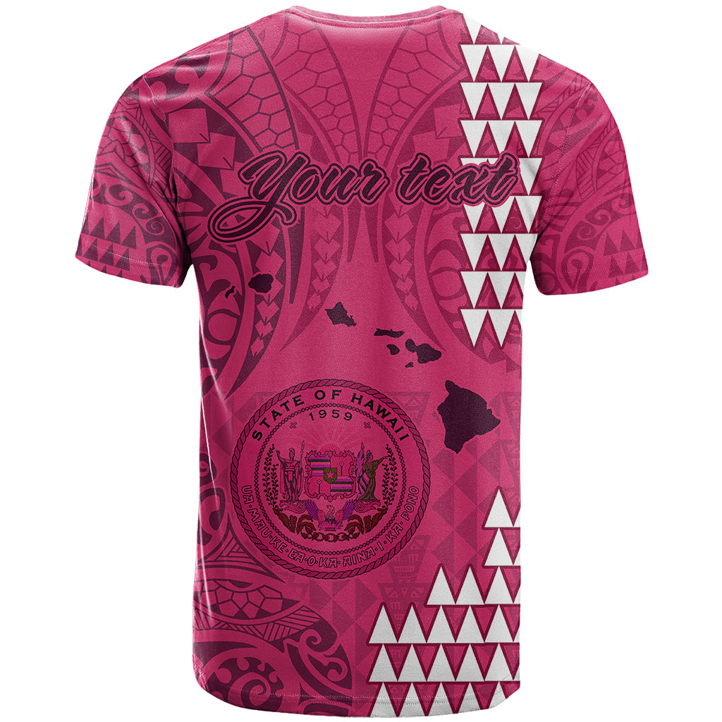 Personalised Maui Island T Shirt Kakau Tribal Mixed Polynesian Pattern Pink LT9 - Polynesian Pride