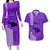 Maui Island Couples Matching Long Sleeve Bodycon Dress and Hawaiian Shirt Kakau Tribal Mixed Polynesian Pattern Purple LT9 Purple - Polynesian Pride