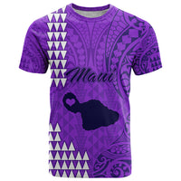 Maui Island T Shirt Kakau Tribal Mixed Polynesian Pattern Purple LT9 Purple - Polynesian Pride