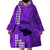 Maui Island Wearable Blanket Hoodie Kakau Tribal Mixed Polynesian Pattern Purple LT9 - Polynesian Pride