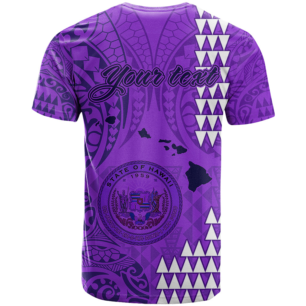 Personalised Maui Island T Shirt Kakau Tribal Mixed Polynesian Pattern Purple LT9 - Polynesian Pride