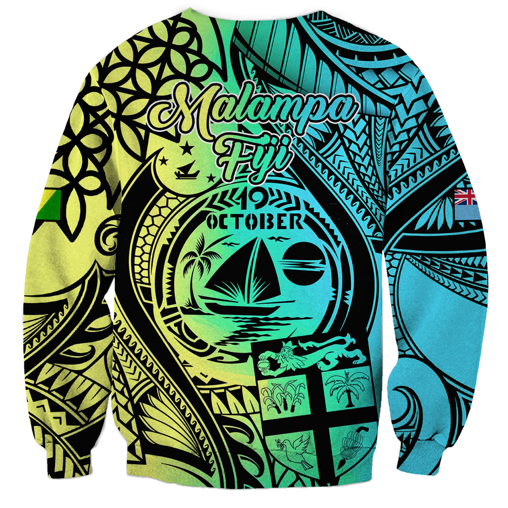 Malampa Fiji Day Sweatshirt Vanuatu Sand Drawing With Polynesian Pattern LT9 - Polynesian Pride