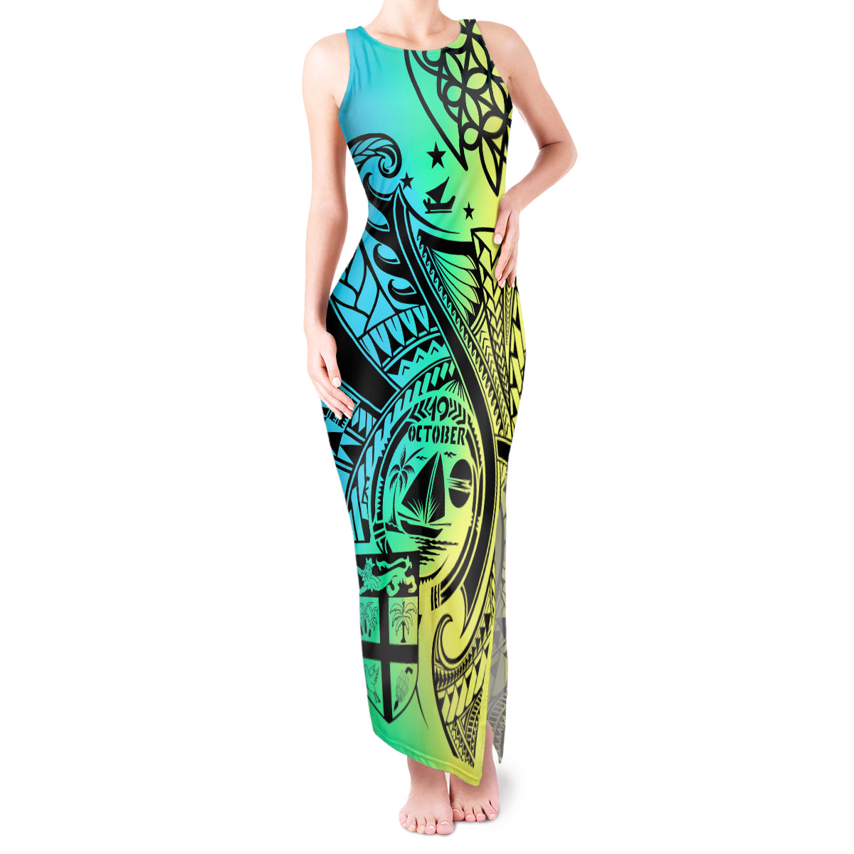 malampa-fiji-day-tank-maxi-dress-vanuatu-sand-drawing-with-polynesian-pattern