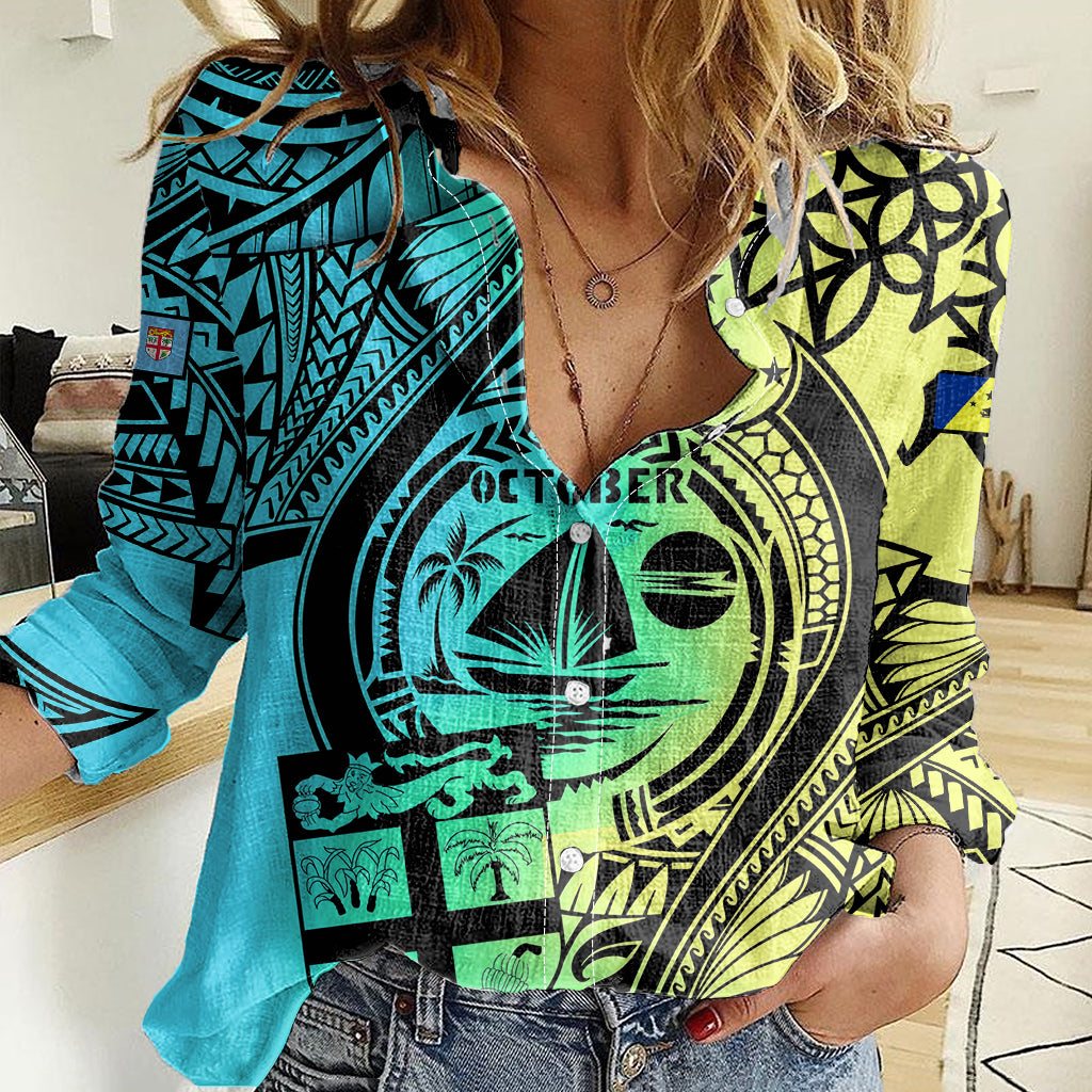 malampa-fiji-day-women-casual-shirt-vanuatu-sand-drawing-with-polynesian-pattern