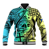 Personalised Malampa Fiji Day Baseball Jacket Vanuatu Sand Drawing With Polynesian Pattern LT9 Unisex Black - Polynesian Pride
