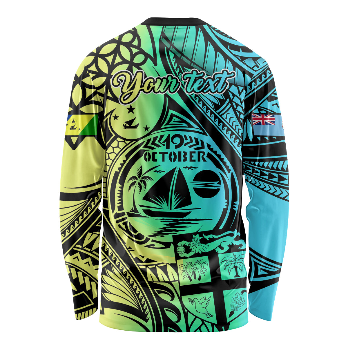 Personalised Malampa Fiji Day Long Sleeve Shirt Vanuatu Sand Drawing With Polynesian Pattern LT9 - Polynesian Pride