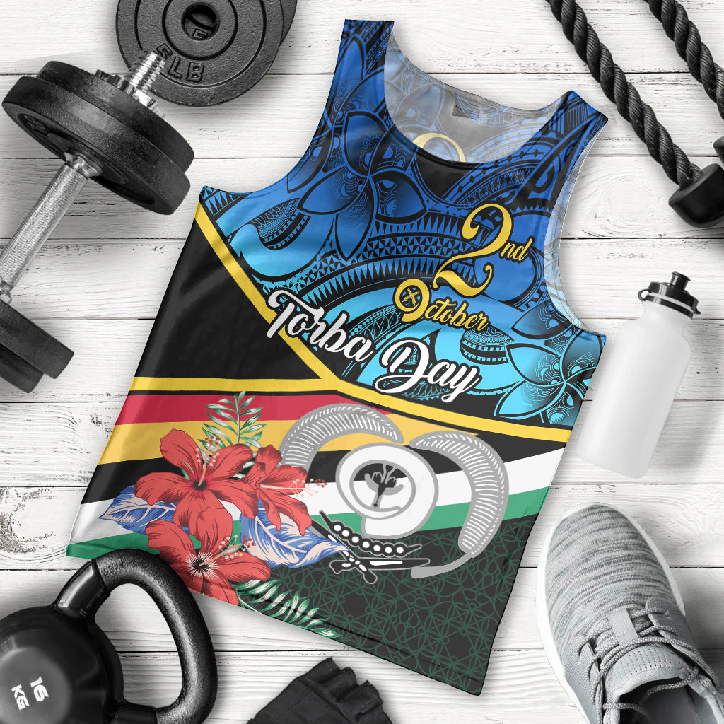 Torba Vanuatu Men Tank Top Sand Drawing With Polynesian Pattern LT9 Black - Polynesian Pride