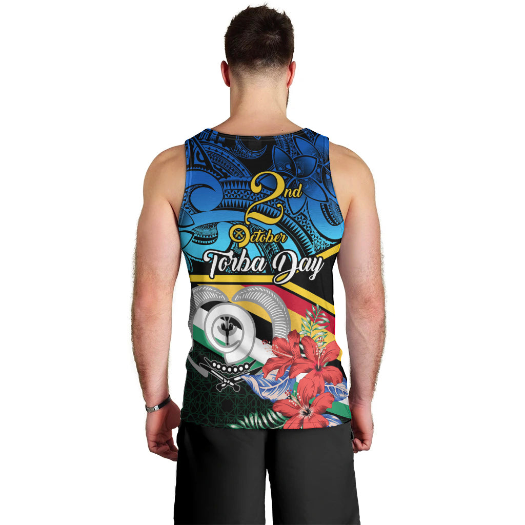 Torba Vanuatu Men Tank Top Sand Drawing With Polynesian Pattern LT9 - Polynesian Pride